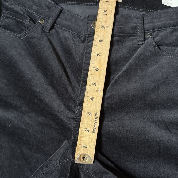 LOFT Women’s Modern Skinny Black Velvet Pants Size 12 Cotton Stretch Goth Chic - Picture 10 of 11